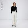 LANGZI Women's Contrast Wool Knit Sweater
