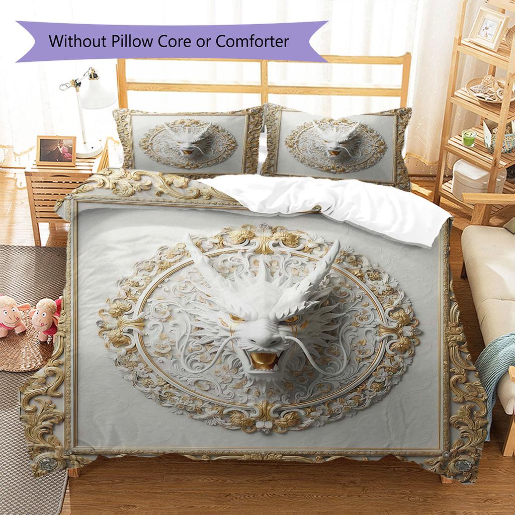 3D Biological Pattern Bedding Quilt Set Quilt Cover Pillowcase Home Decoration Birthday Gift (1 * duvet cover + 2 * pillowcase, without core)