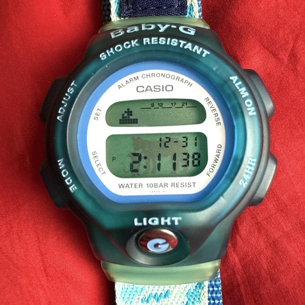 CASIO Masai Mara EL Lion Parent and Child Masai Mara Bezel Blue Stylish Camouflage Belt BG-350 BABY-G Dyed