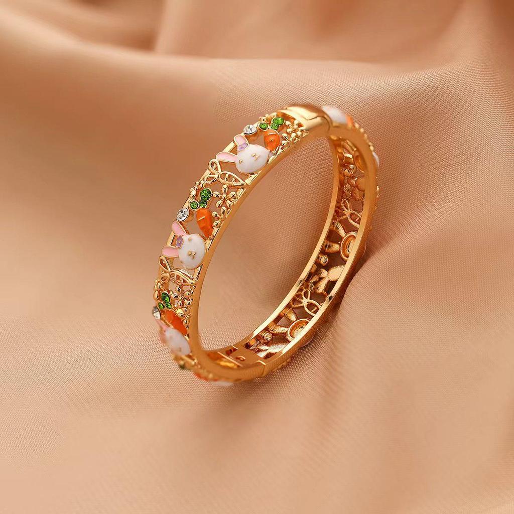 Widney Peking Cloisonné Detský Otvorený Diamantový Náramok - Darček v Národnom Štýle