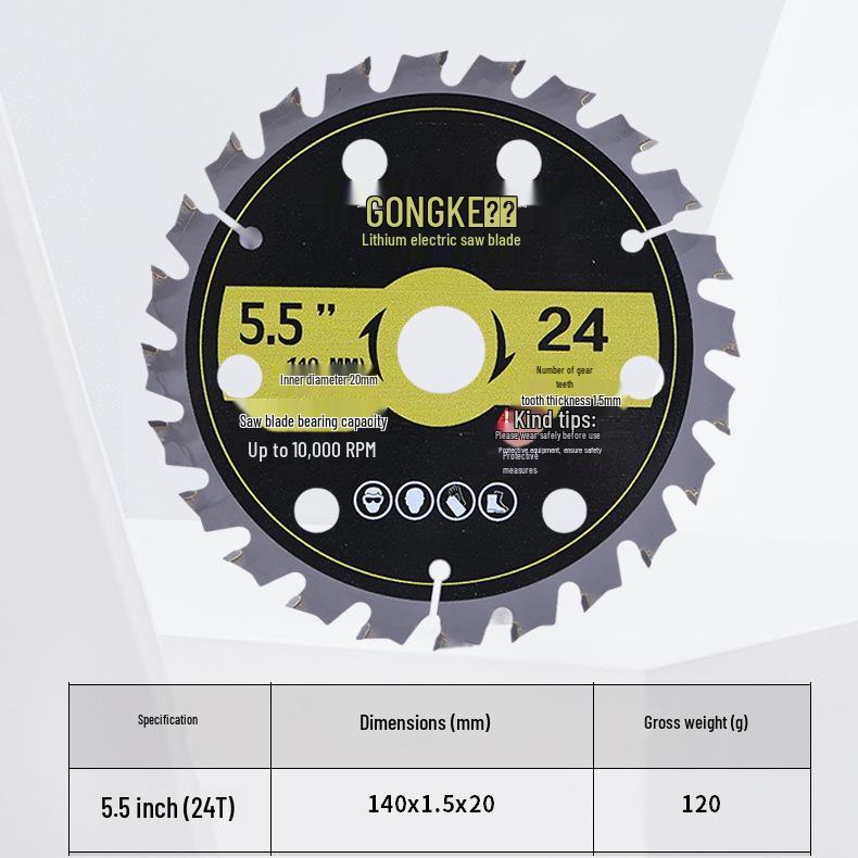 Ultra-Thin Woodworking Lithium Battery Saw Blade for 5", 5.5", and 6" Angle Grinders