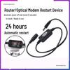 Automatic Power Reboot & Reset Controller for Modem with Timer and Connection Cable