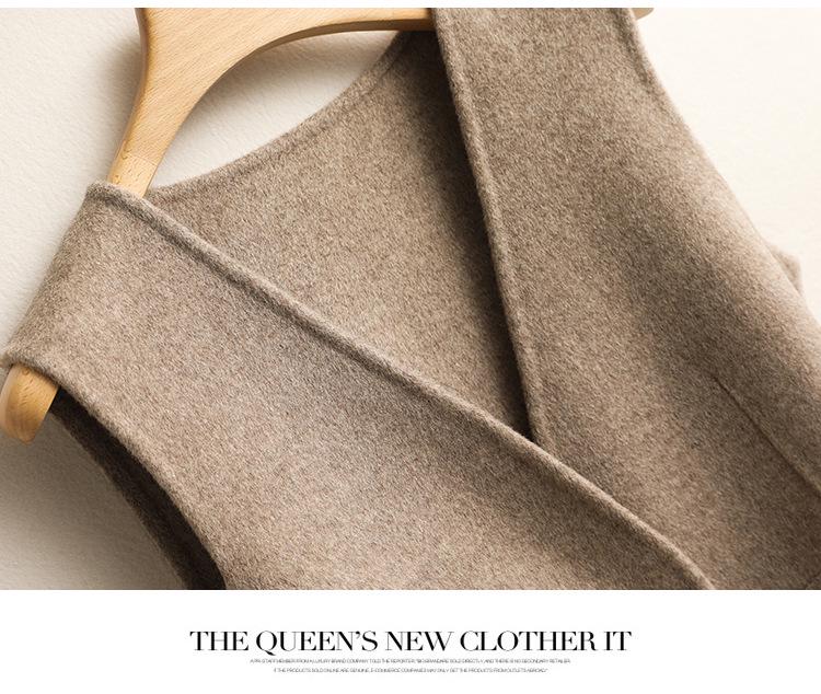 Women's Double-Sided 100% Wool V-Neck Vest - Autumn/Winter Versatile Sleeveless Top
