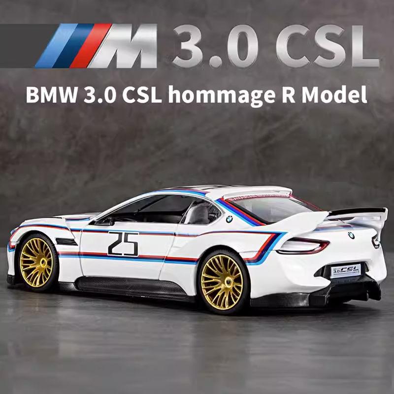 1/24 BMW CSL Alloy Track Racing Car Model Diecasts Metal Toy Car Vehicles Model Simulation Sound and Light Collection Kids Gifts