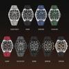 Men Watches Multifunctional Chronograph Wristwatches Luminous Hands Waterproof Silicone Strap Watch Square Dial