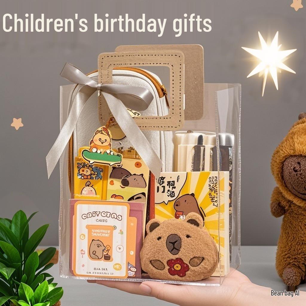 Capybara Souvenir Schreibwaren-Set - Perfektes Geschenk zum Kindertag, Geburtstag oder als Auszeichnung im Kindergarten