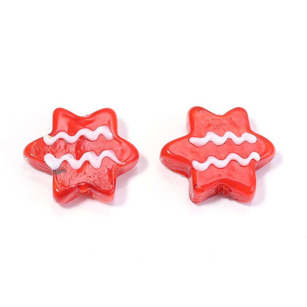 2pcs/lot Christmas Series Lampwork Beads Cute Santa Claus Snowman Xmas Tree Loose Glass Beads For DIY Jewelry Making Accessories