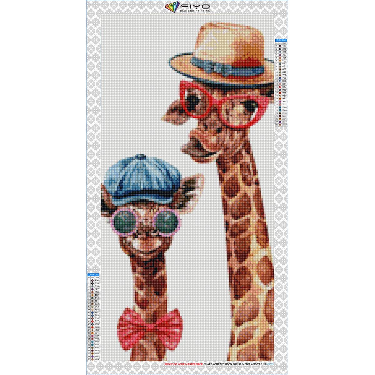 

5D DIY Рамка Алмазная картина Жираф Полный квадратный круглый животных Вышивка Мозаика Шляпа Изображение горный хрусталь Украшение дома Full Square 20x40CM