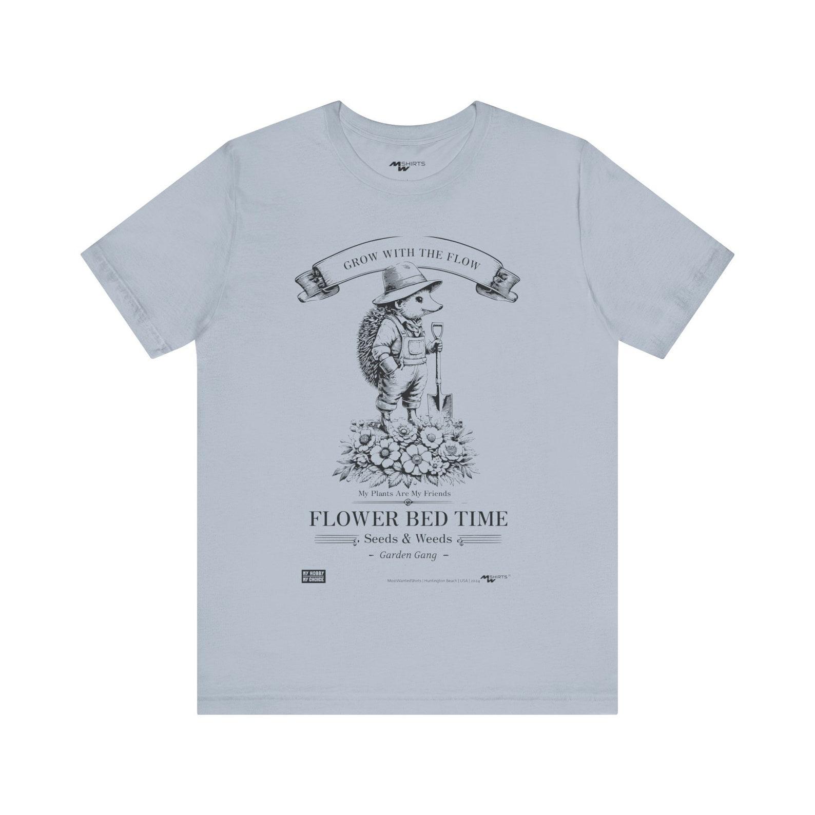 Gardening Hedgehog T-Shirt: Copper Engraving Vintage Style XL