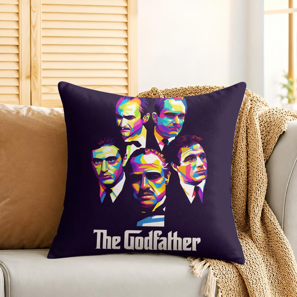 The GGodfather Movie Cushion Cover Silky Short Plush Invisible Zipper Dustproof Sofa Pillow Case For Home Decor