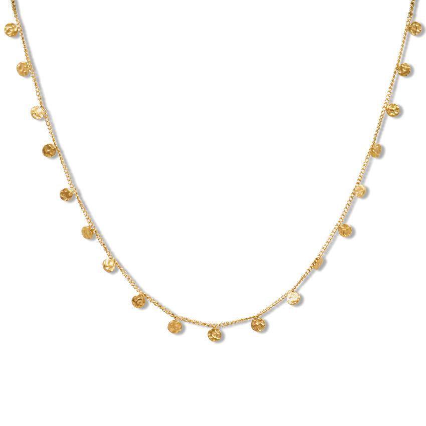 French Geometric Disc Fringed Pendant Necklace Titanium Steel Gold-Plated Individual Cold Wind Jewelry