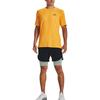 Under Armour Rush Series Crew Neck Logo Print Short Sleeve T-Shirt Men Tops Yellow 1366138-782