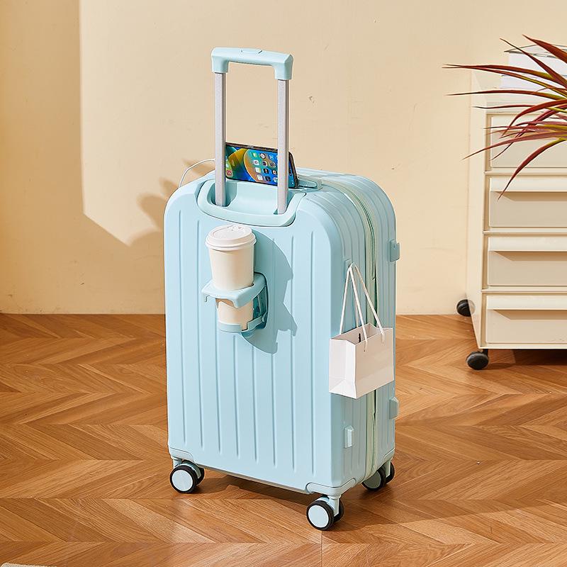 Women’s Durable Leather Trolley Suitcase: New Model, Mother-Child Carry-On with Lock