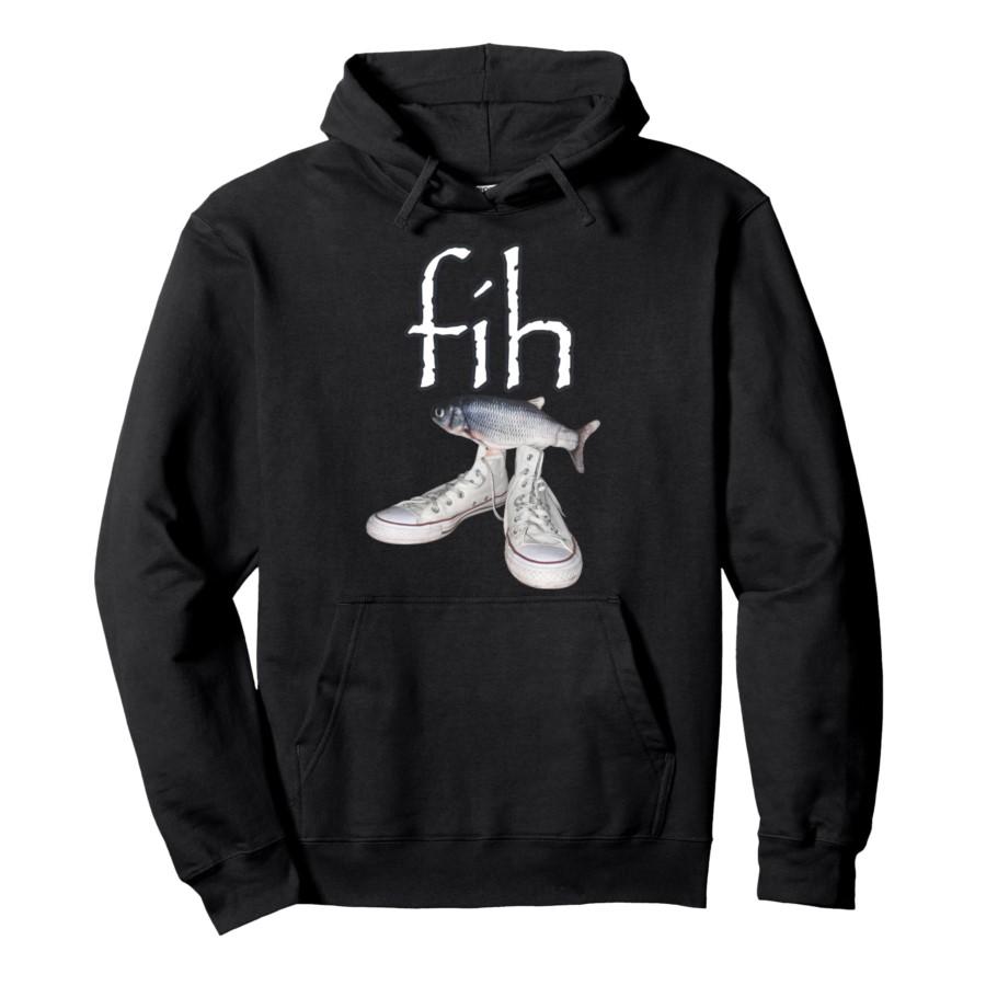 Fih Shoes Fish Funny Misspelled Fish Meme Hoodie Men Women Pullover Streetwear Soft Casual Sweatshirt Tops 0926-2