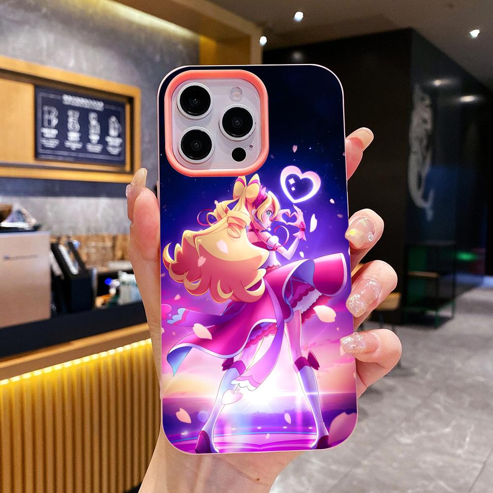 Sakura Uta Cure Idol Jelly Doppelschicht Rosa Handyhülle für iPhone 17 16 15 14 13 12 11 Air Pro Max Plus Schutz