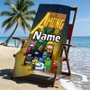 Custom Name Personalized Among Us Print Beach Towel, for Trip Camping Beach Party Home Decor, Birthday Gift for Family & Friends