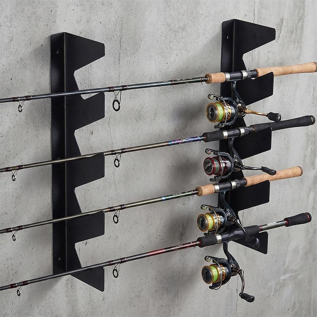 Fishing Rod Holder Wall Mount Display And Storage Shelf Lightweight, , Quick Installation Suitable