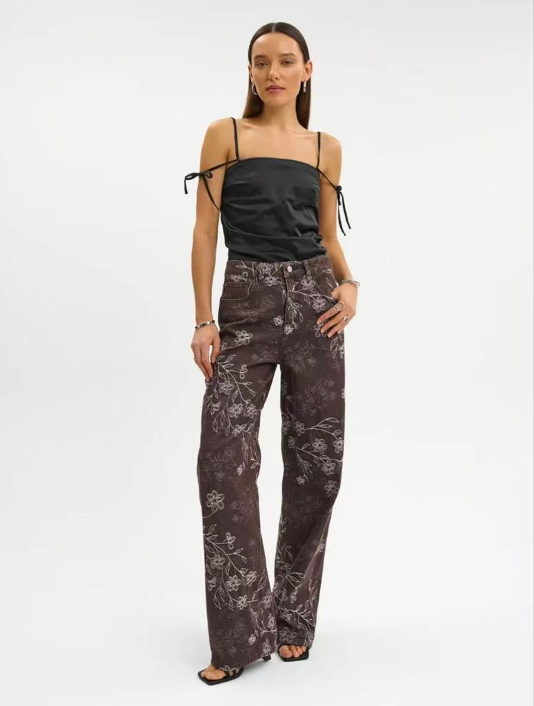 High Waist Straight Jeans Damen Locker Lässig Denim Hose Tägliche Straßenhose