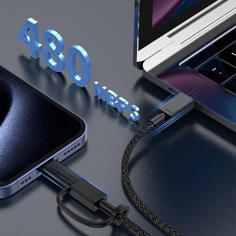 1/2pcs 8pin Female To USB C Male Adapter PD60W Quick Charging For Phone 15 16 and Tablets Data Transfer Connectors