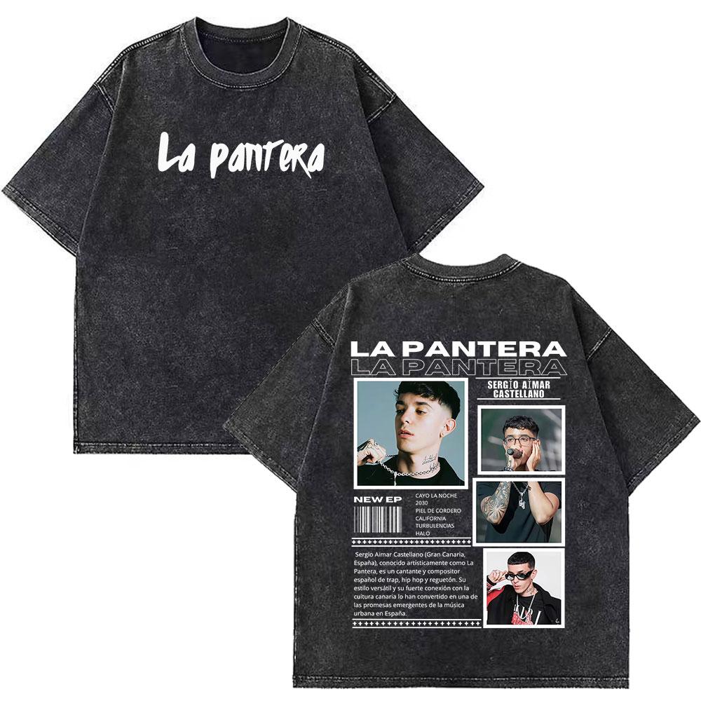

Rapper La Panter Lucho Rk Fashion Graphics Tees Unisex Women Casual Tshirt Shortsleeved Aesthetic Hiphop Vintage Washed Tshirts M