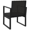 vidaXL 3-tlg. Garten-Lounge-Set mit Kissen Schwarz Poly Rattan
