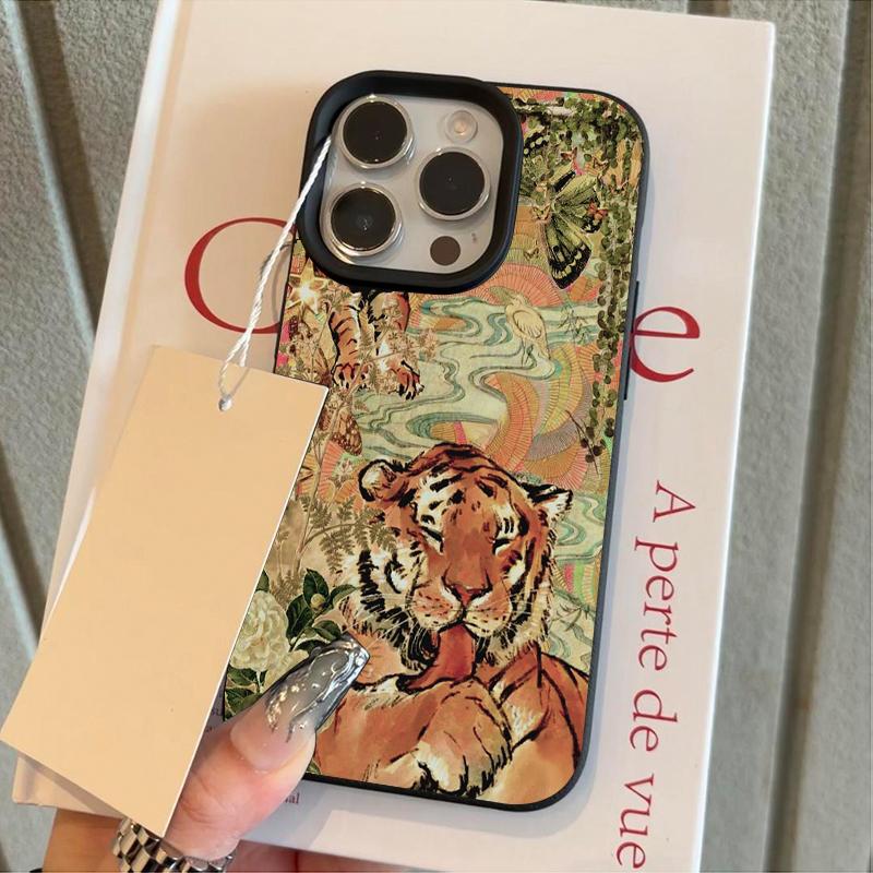 Creative Butterfly Tiger Pattern Phone Case For iPhone 17 Pro Max Cases iPhone 17 Air 16 15 14 13 12 11 XS XR X Silicone Cover