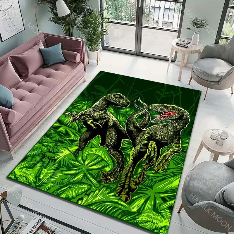 Two Dinosaurs Carpet for Living Room Bedroom Sofa Creative Doormat Home Decor Area Rugged Non-slip Mat Multiple Sizes