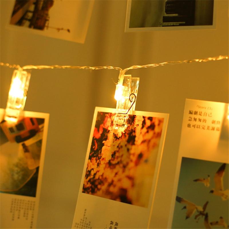 

LED Fairy Lights Photo Clip String Light USB/Battery Powered Garland Lights For Bedroom Christmas Party Photo Wall Wedding Decor USB&1M 10LED теплый белый