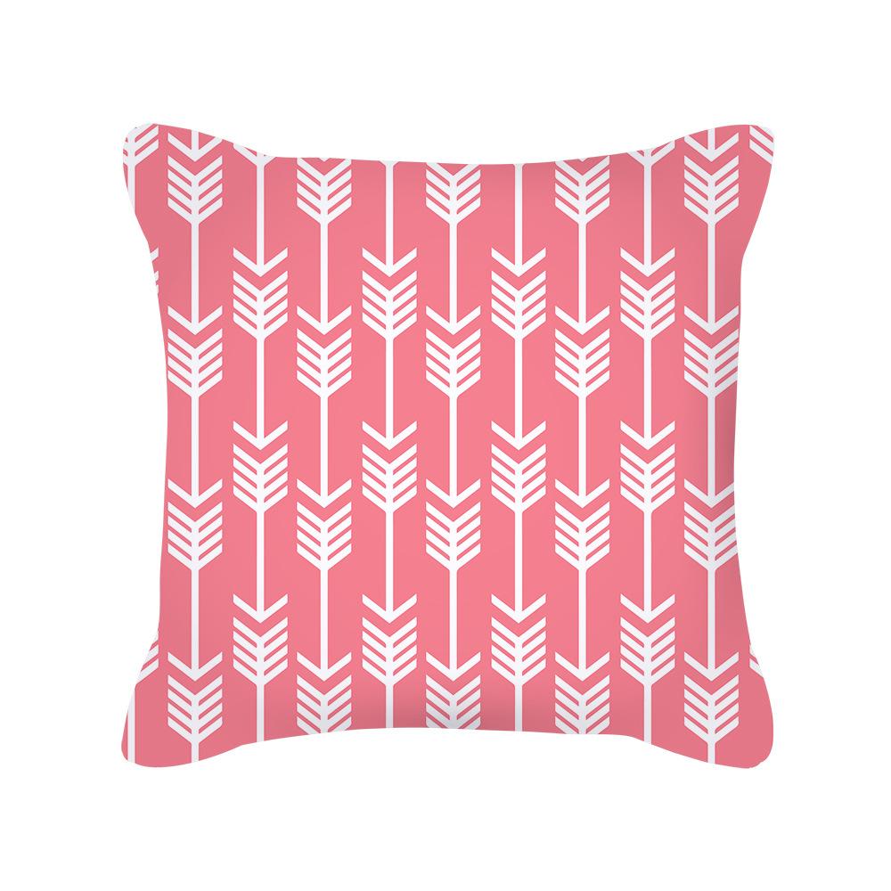 Furniture Life Peach Skin Velvet Pillow Cover Nordic Style Geometric Pattern Office Sofa Cushion Cover