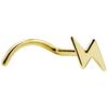 Titanium Nose Ring - Gold Lightning Bolt - Tn-019