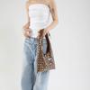Women Polka Dot Rivet Bag Large Capacity PU Leather Fashion Shoulder Bag Punk Rivet Tote Bag Ladies Travel Bag