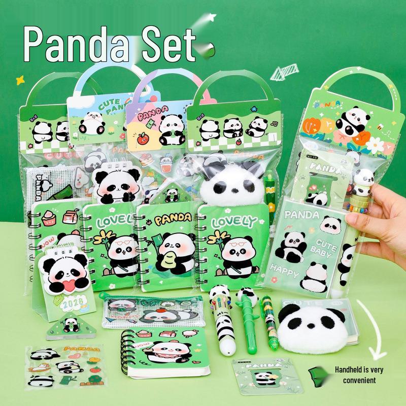 Pandapappersvarusats: Söt presentförpackning & Handväska för Studenter & Souvenirer