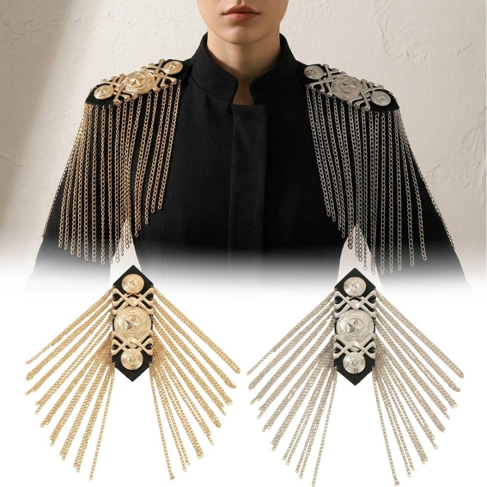 Shoulder Pad Shoulder Epaulette Badges Tassel Chain Epaulet Epaulette Clothing Accessory