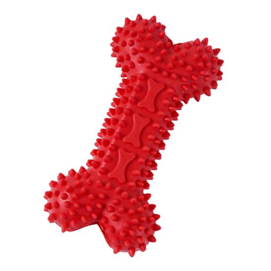 Spiky Bone Dog Chew Toy Puppy Teething Toy Textured Bone Teeth Cleaning Toy for Aggressive Chewers Anxiety Relief