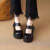 Fashion Wedges Shoes for Women 2025 Autumn New Chunky Heel Platform Mary Jane Shoes Simple and Stylish Women's Pumps Zapatos De Mujer