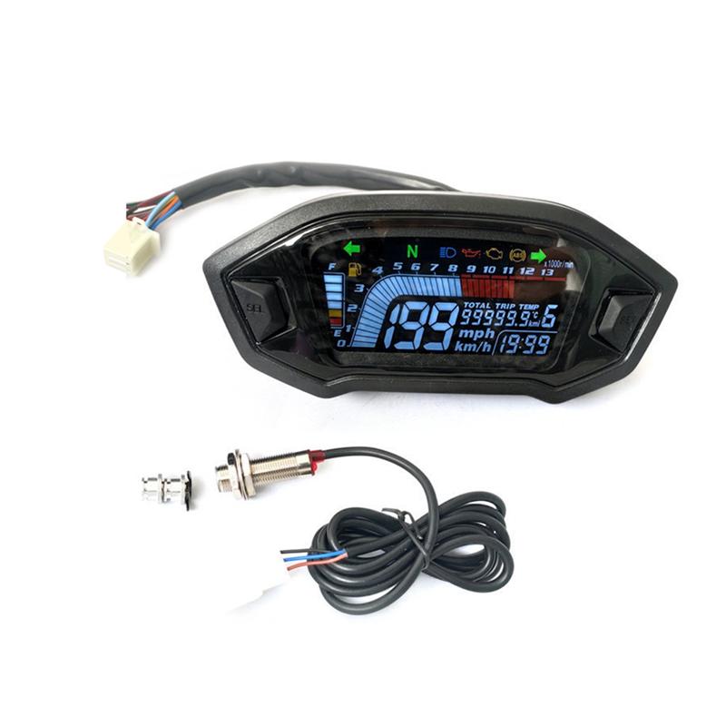 Durable-Universal Motorcycle Modification Parts trument Panel LCD High-Definition Odometer, Speedometer, Tachometer