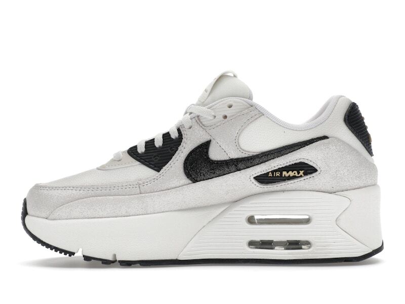Nike Air Max 90 LV8 White Metallic Gold Black W - HQ3497-100