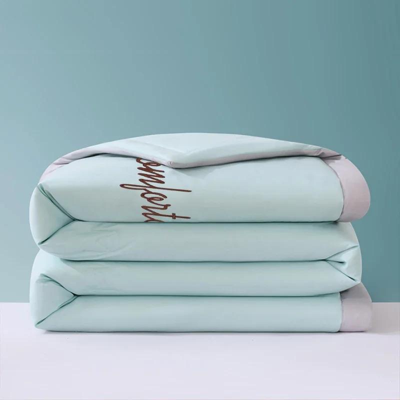 

Шелковистое одеяло с кондиционером, легкое охлаждаемое летнее одеяло с охлаждающей тканью для дома, вышитое соевое летнее одеяло 150x200cm зелёный