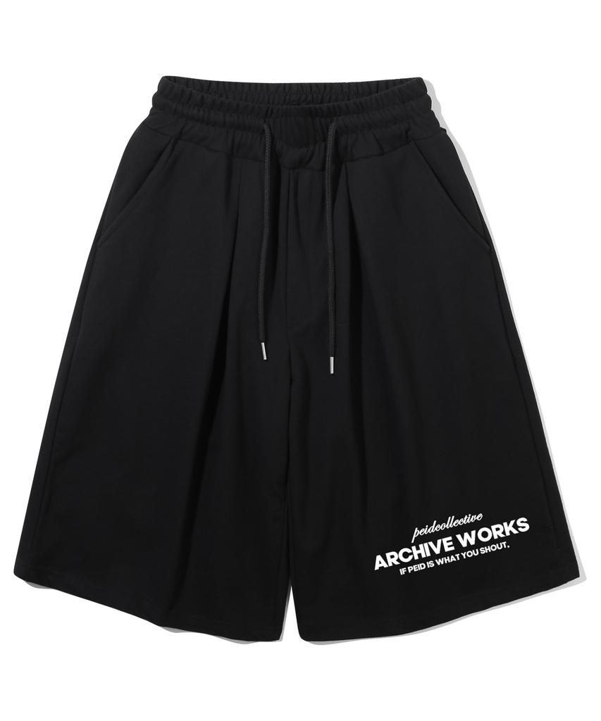 Peideu Pd Shout Pintuck Bermuda Pants Black