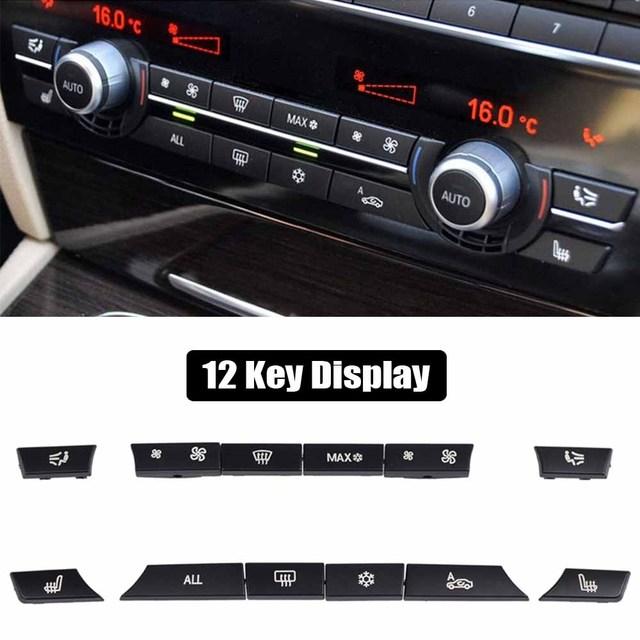 A/C Heater Button 12/14pcs Key Caps Repair Kit Switch Cover For BMW 5/6/7 Series F01 F02 F06 F07 F10 F11 F12 F13 GT