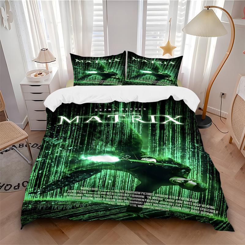 

3pcs The Matrix Bedding Set, Soft Polyester Duvet Cover and Pillowcases Seasons all suitable, Design for Bedroom L1003033 135x200cm