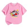 Kids Boys Girls Casual Short Sleeve O-Neck 100% Cotton T-Shirt Cute Cartoon Friends Group Print Soft Breathable Summer Tops for Children Daily Wear Bi