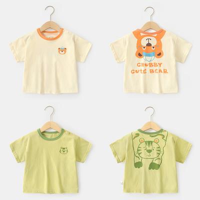 Single Piece Baby Clothes Casual Short-sleeved T-shirt Summer Clothes Boys Girls Baby Children Children Summer Half-sleeved Tops