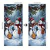 1pcs Christmas Decorative Door Stickers Cartoon Snowman Band Pattern Creative Festival Entrance Glass Stickers New Year Party Wi