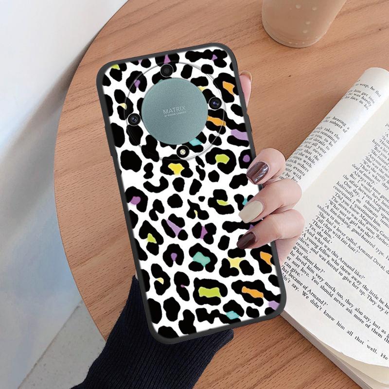 For Honor X9a X9b X9c Magic5 6 7 Lite 5G Case Fashion Leopard Print Back Cover Soft TPU Shockproof Funda Marble Texture Shell
