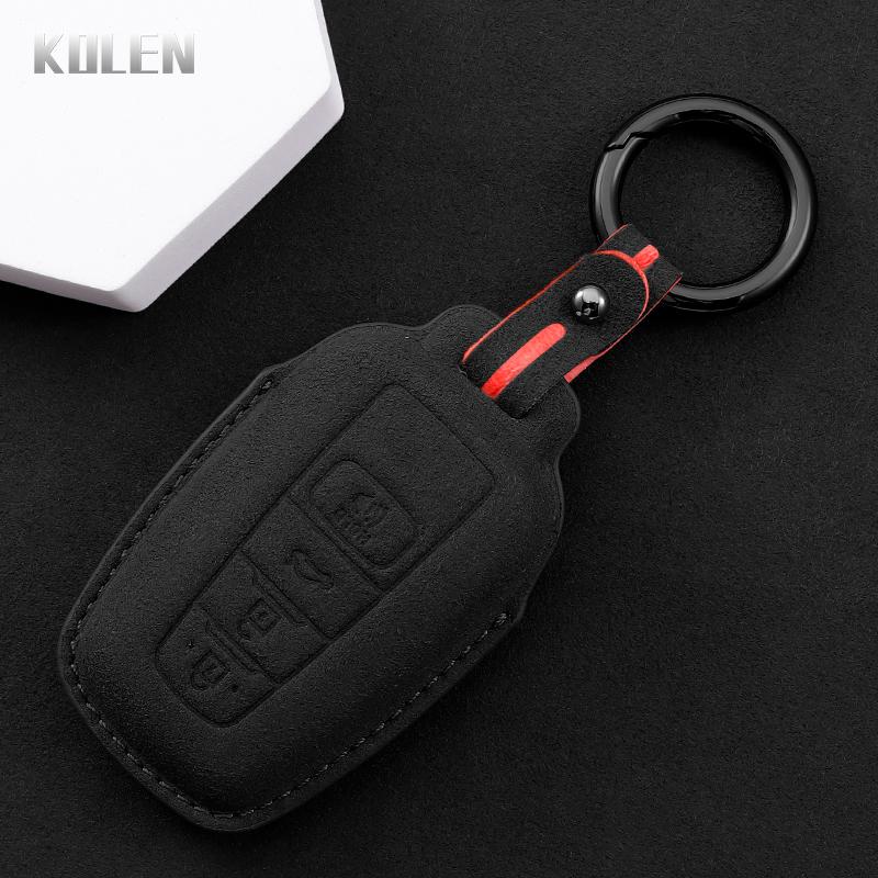 Leather Car Remote Key Case Cover Shell For Toyota Prius Camry Corolla Chr C-Hr Rav4 Land Cruiser Prado Key Protective Keychain