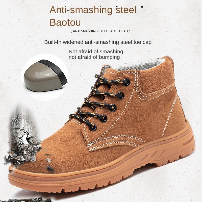 Labor Insurance Shoes Men's Steel Baotou Anti-smashing and Anti-piercing Lightweight High-top Safety Electric Welding Work Shoes