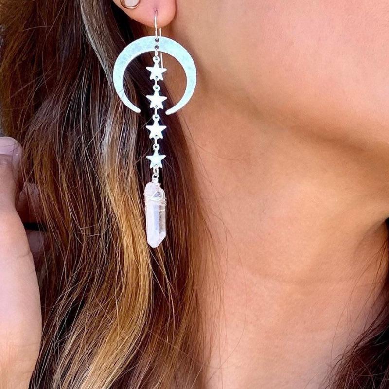 Crescent Crystal Earrings for Cross-border Trade