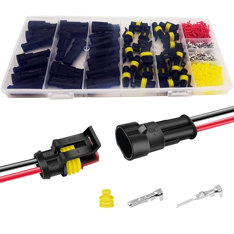 20 Kits 2 Pin Connector Automotive Electrical Connectors 2 Wire Connectors Waterproof Connector Quick Disconnect And Connect 22-16 AWG