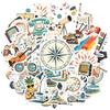 35pcs-100pcs Cartoon Retro Decals Playful Music Vintage Stickers Stationery Stickers For Guitar Suitcase Laptop